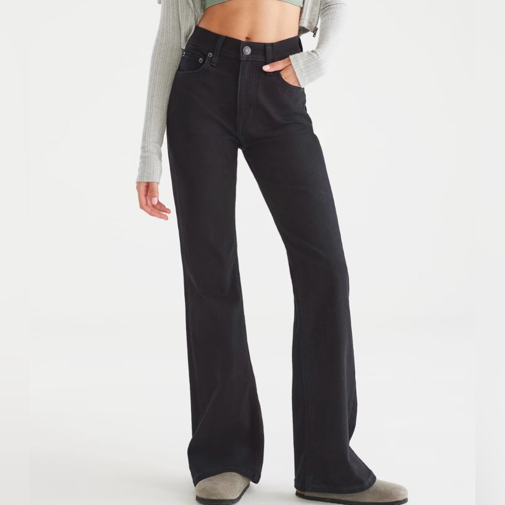 NWT Aeropostale Flare High Rise Jean, Black, Size 000S